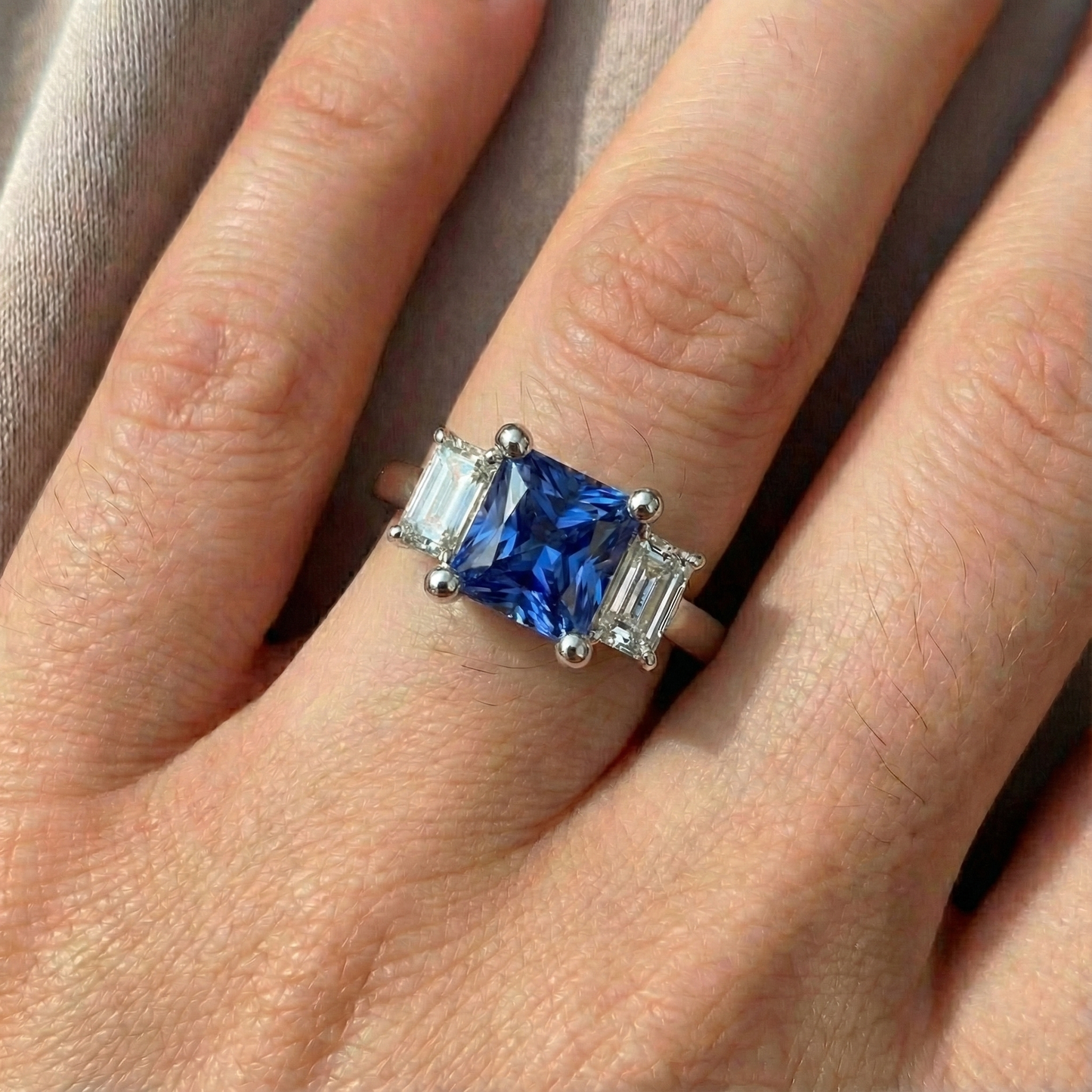 echter princess diamant 2.50Karat ring mit Diamantbesatz