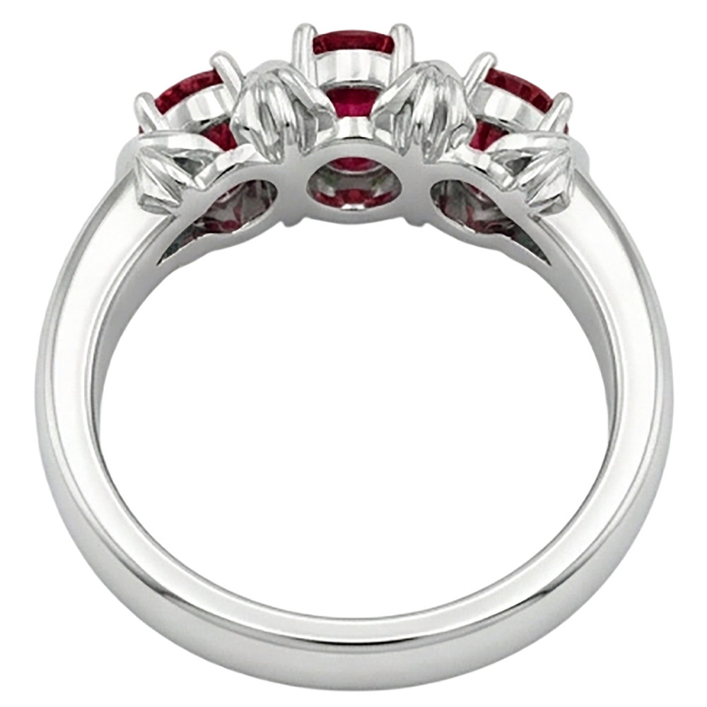 Drei-Stein-Ring 0,60 Karat Antik-Stil Rubin Damen Schmuck