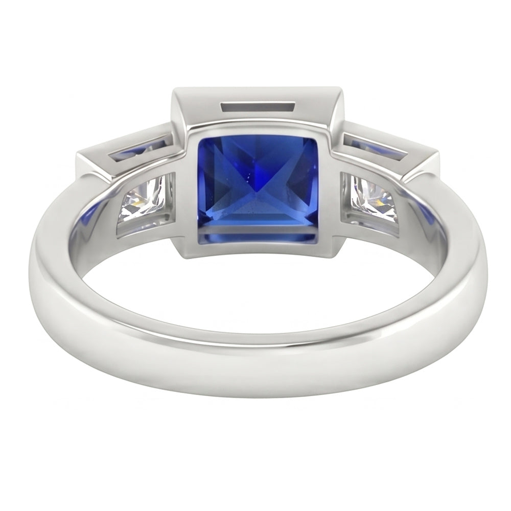 echter princess diamant 2Karat ring Profilansicht