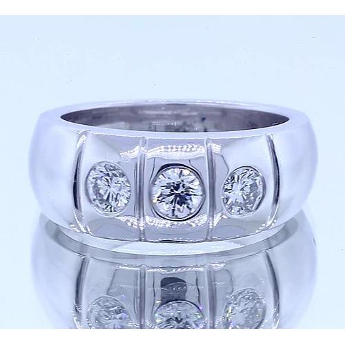 Drei runde Echt Diamant-Jubiläumsband-Schmuck