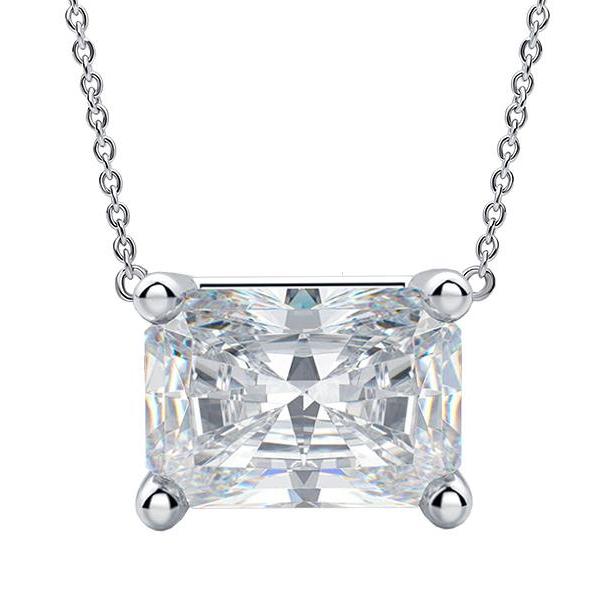 East West Set Diamant Anhänger Hundeohr Radiant Cut 3 Karat Single Prong - harrychadent.de