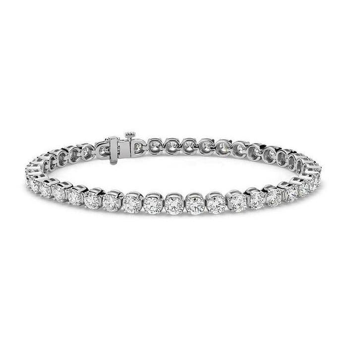 Echt 10 Karat Runddiamant Tennisarmband 40 Steine Weißgold 14K