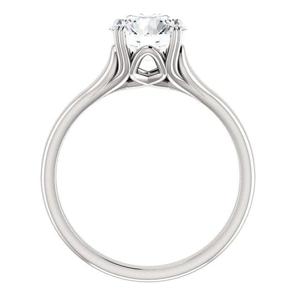 Echt 1,50 ct Solitärring mit runder Krappenfassung mit