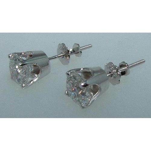 Echt 1.20 ct. Aus der Erde Abgebauter Natürlicher Diamant Ohrstecker Gold Paar Neu
