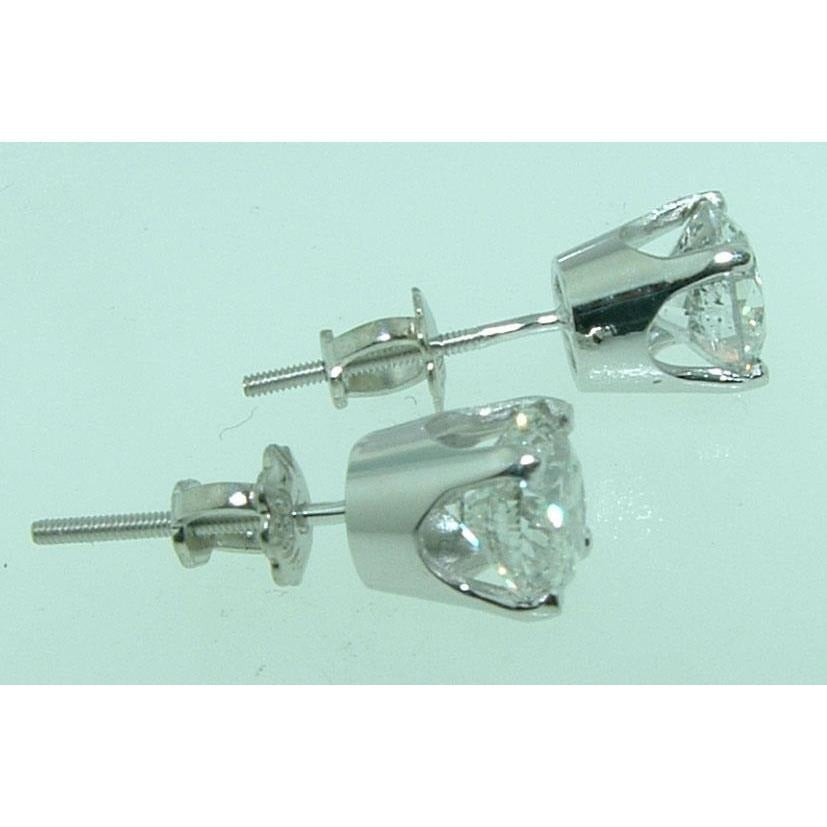Echt 2.20 ct. Aus der Erde Abgebauter Natürlicher Diamant Ohrstecker Weißgold