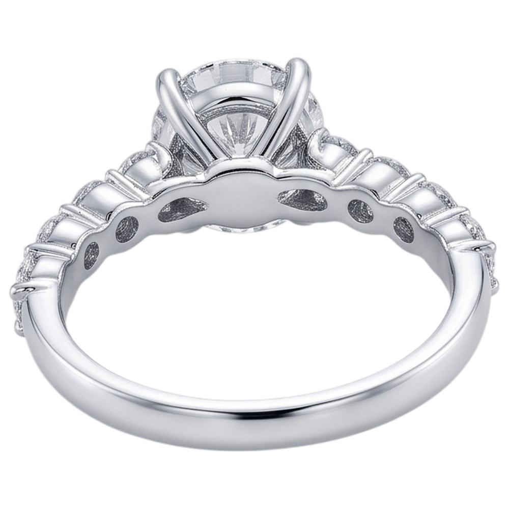 Echt Aus der Erde Abgebauter Natürlicher Diamantbetonter Verlobungsring 4.10 Karat Weißgold 14K
