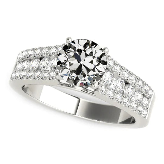 Echt Diamant Alter Schnitt Verlobungsring Damenschmuck 5 Karat Pflastern Fassung