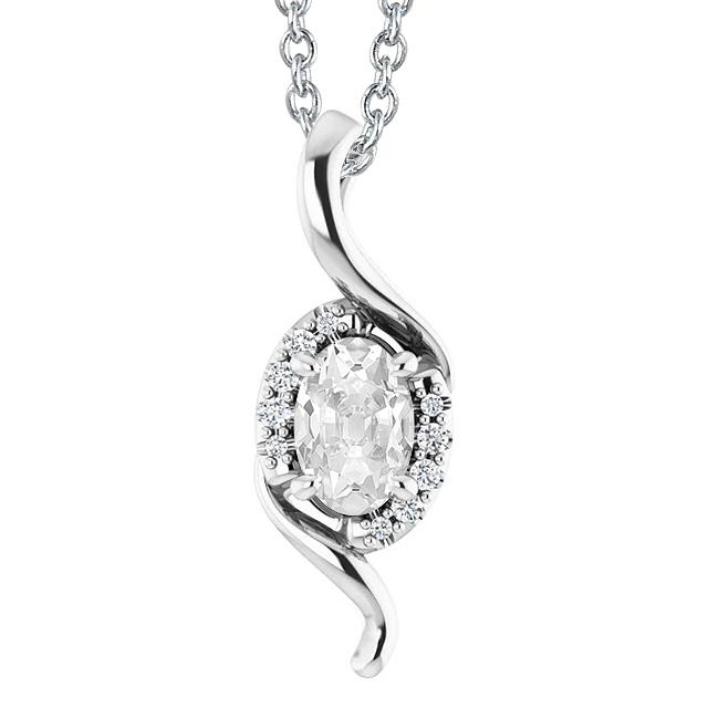 Echt Diamant-Anhänger rund & Ovalschliff alter Bergmann 3 Karat Gold 14K