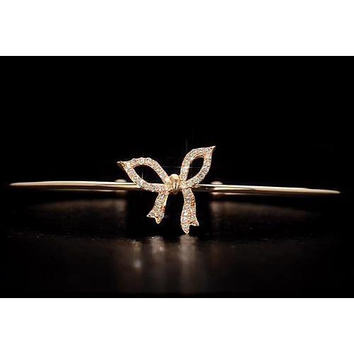 Echt Diamant Armreif 2 Karat Gelbgold Fliege Damen Schmuck