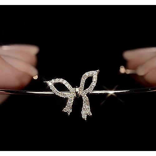 Echt Diamant Armreif 2 Karat Gelbgold Fliege Damen Schmuck