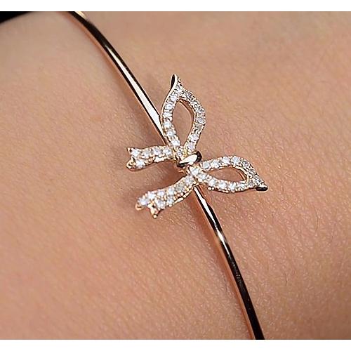 Echt Diamant Armreif 2 Karat Gelbgold Fliege Damen Schmuck