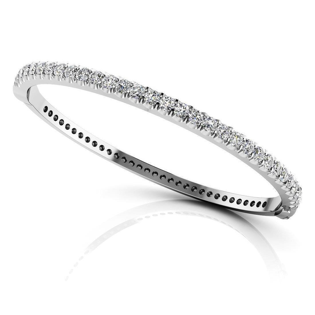 Echt Diamant-Armreif im Rundschliff 4,80 Kt Weißgold 14K
