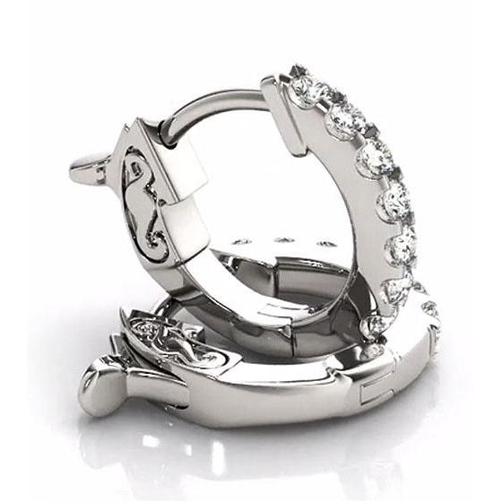 Echt Diamant Creolen 2 Karat F Vs1 Weißgold 14K