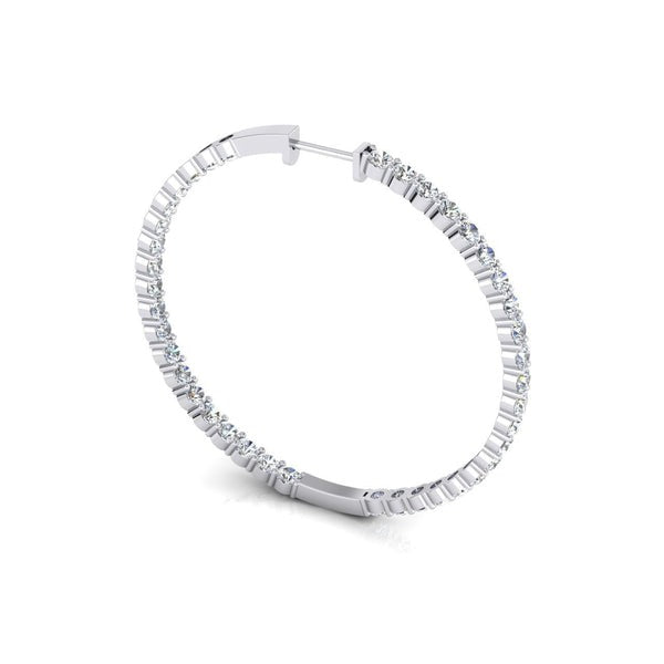 Echt Diamant Creolen 8 Karat 3 mm breit 3.8 cm Durchmesser Jedes Gold