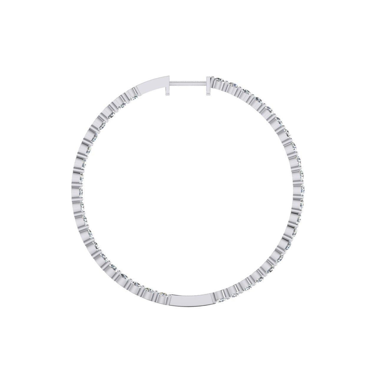 Echt Diamant Creolen 8 Karat 3 mm breit 3.8 cm Durchmesser Jedes Gold