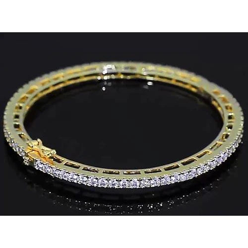 Echt Diamant Damen Armreif 4 Karat Gelbgold 14K Schmuck Neu