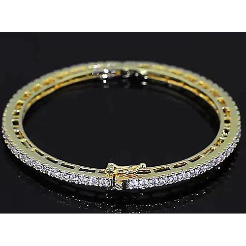 Echt Diamant Damen Armreif 4 Karat Gelbgold 14K Schmuck Neu