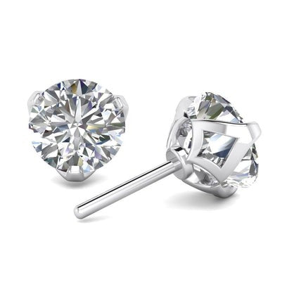 Echt Aus der Erde Abgebauter Natürlicher Diamant Damen Ohrstecker 4.40 Karat Gold Weiß 14K