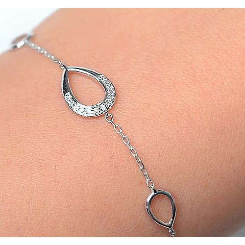 Echt Diamant Damenarmband 1,50 Karat Birnenform Weißgold Schmuck