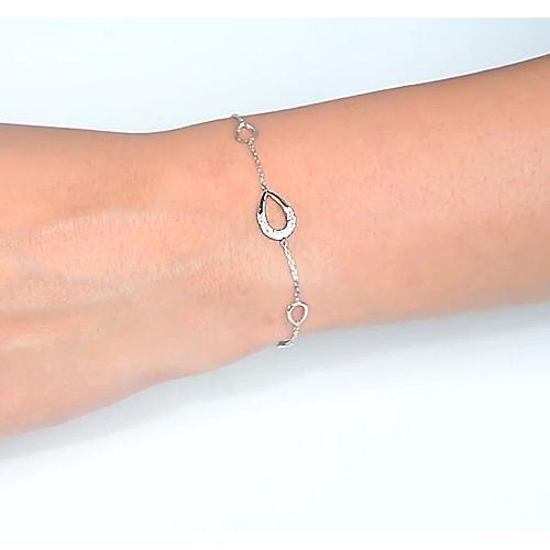 Echt Diamant Damenarmband 1,50 Karat Birnenform Weißgold Neu