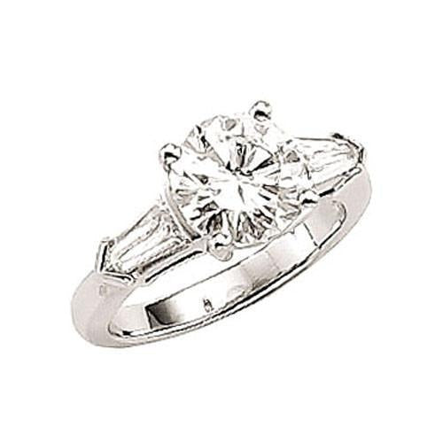 Echt Aus der Erde Abgebauter Natürlicher Diamant Drei Steine 3.01 Karat Baguette Aus der Erde Abgebauter Natürlicher Diamanten Weißgold Ring