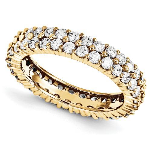 Echt Diamant Eternity Doppelreihiges Band 1.80 Karat Gelbgold 14K