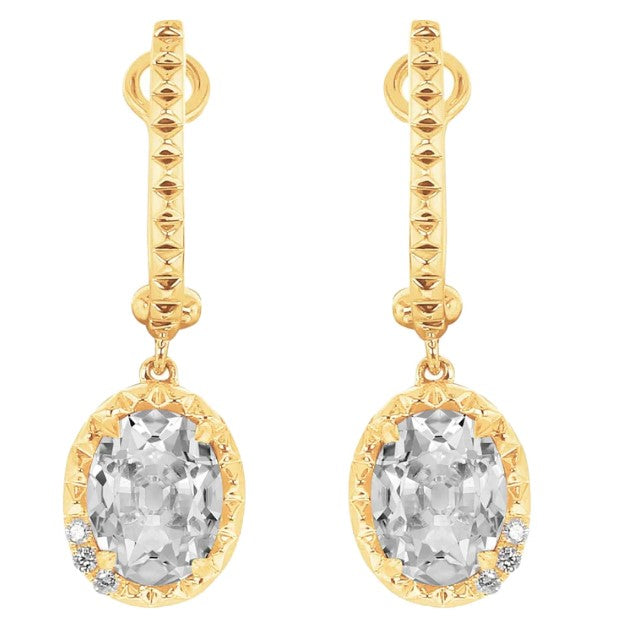 echter oval diamant 7.50Karat ohrring Vorderansicht