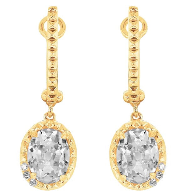 echter oval diamant 7.50Karat ohrring Vorderansicht