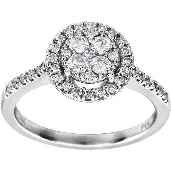 Echt Diamant Halo Verlobungsring 1,15 Karat Split Shank Damenschmuck