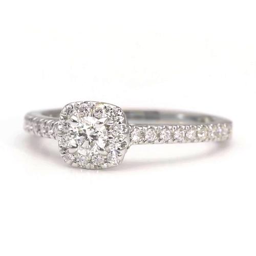 Echt Diamant Halo Verlobungsring 1.25 Karat Weißgold Damen Schmuck