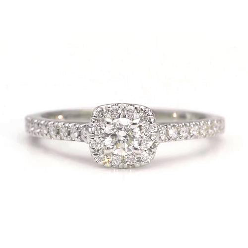 Echt Diamant Halo Verlobungsring 1.25 Karat Weißgold Damen Schmuck