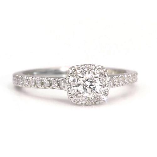 Echt Diamant Halo Verlobungsring 1.25 Karat Weißgold Damen Schmuck