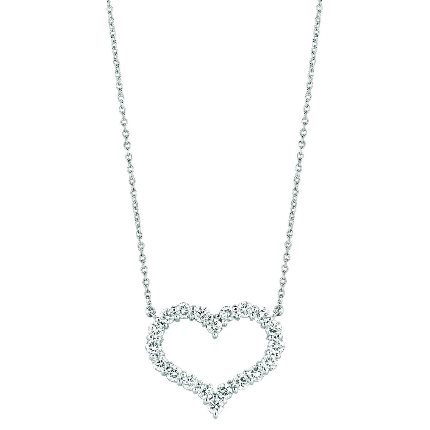 Echt Diamant-Herz-Halsketten-Anhänger 3,08 Karat 14K Weißgold