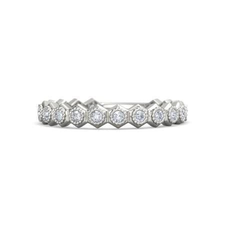 Echt Diamant-Hochzeits-Jubiläumsband 1,90 Karat Hexagon Milgrain Schmuck
