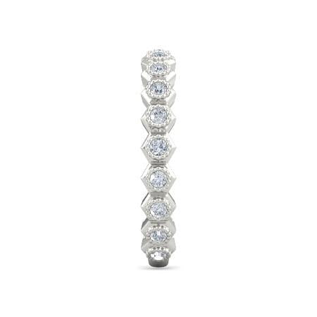 Echt Diamant-Hochzeits-Jubiläumsband 1,90 Karat Hexagon Milgrain Schmuck