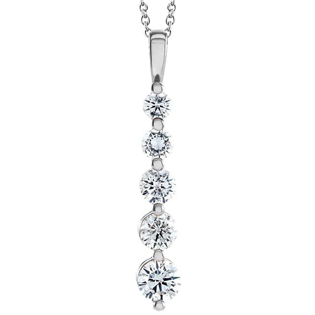 Echt Diamant Journey Anhänger 4.10 Karat Damenschmuck Weißgold 14K