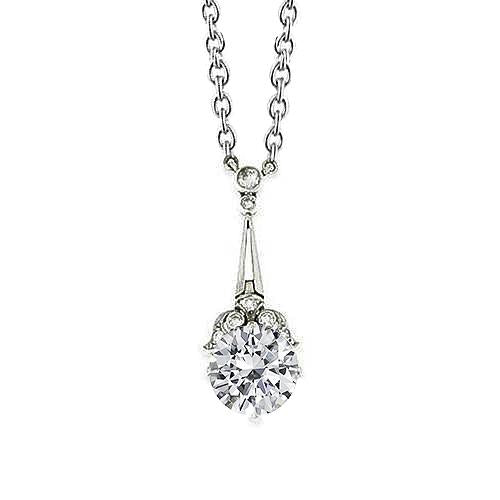 Echt Diamant Journey Anhänger Halskette 1,25 Karat Weißgold 14K