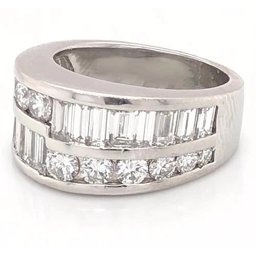 Echt Diamant Jubiläumsband 4 Karat Krappenfassung Herren Schmuck Neu