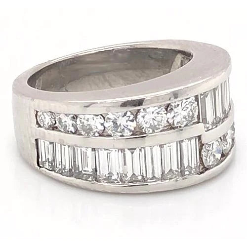Echt Diamant Jubiläumsband 4 Karat Krappenfassung Herren Schmuck Neu