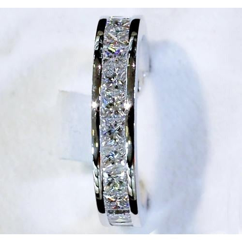 Echt Diamant-Jubiläumsband 4,60 Karat Weißgold im Princess-Schliff 14K