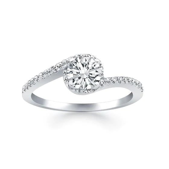 Echt Aus der Erde Abgebauter Natürlicher Diamant-Jubiläumsring mit geteiltem Schaft 2.75 Karat Weißgold 14K