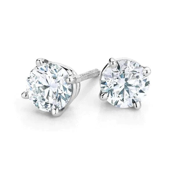 Echt Aus der Erde Abgebauter Natürlicher Diamant Lady Ohrstecker 4 Karat Weißgold 14K
