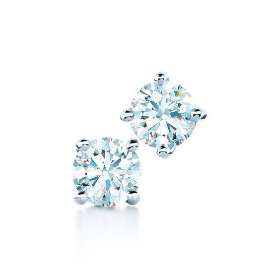 Echt Aus der Erde Abgebauter Natürlicher Diamant Ohrstecker 1.70 Karat Weißgold im Brillantschliff