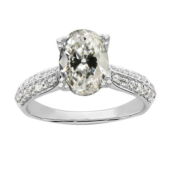 Echt Diamant Oval alter Bergmann Verlobungsring Weißgold Schmuck 5.75 Karat