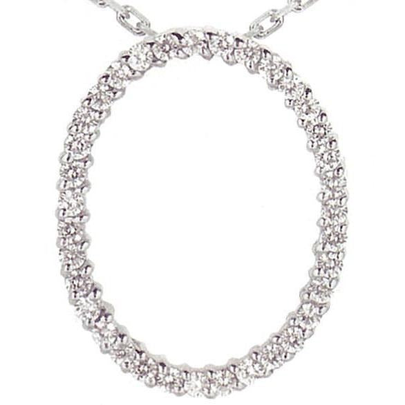Echt Aus der Erde Abgebauter Natürlicher Diamant Ovale Form Damen Anhänger 2,70 Karat Weißgold Halskette