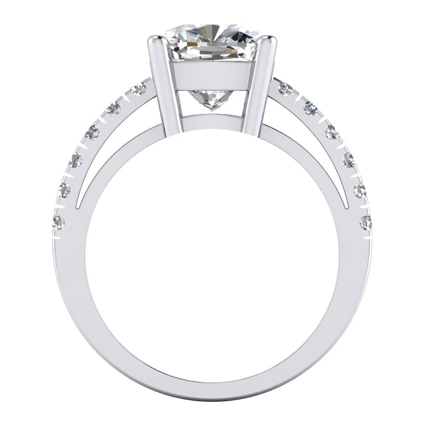 Echt Diamant Ring Kissen Mit Seitlichen Steinen