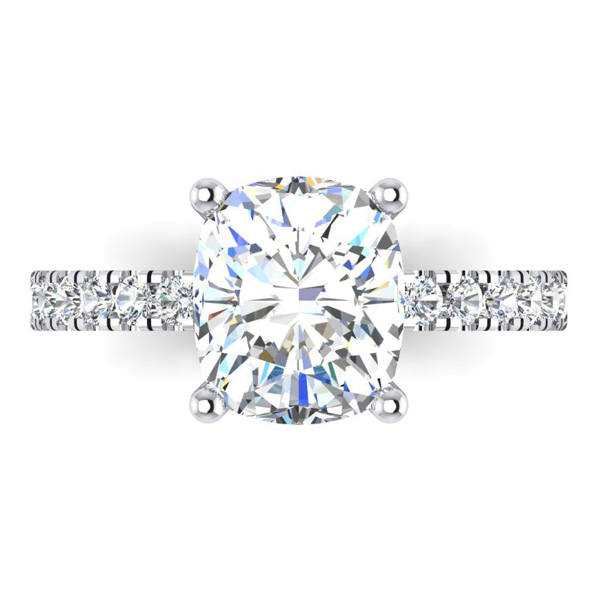 Echt Diamant Ring Kissen Mit Seitlichen Steinen