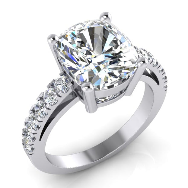 Echt Diamant Ring Kissen Mit Seitlichen Steinen