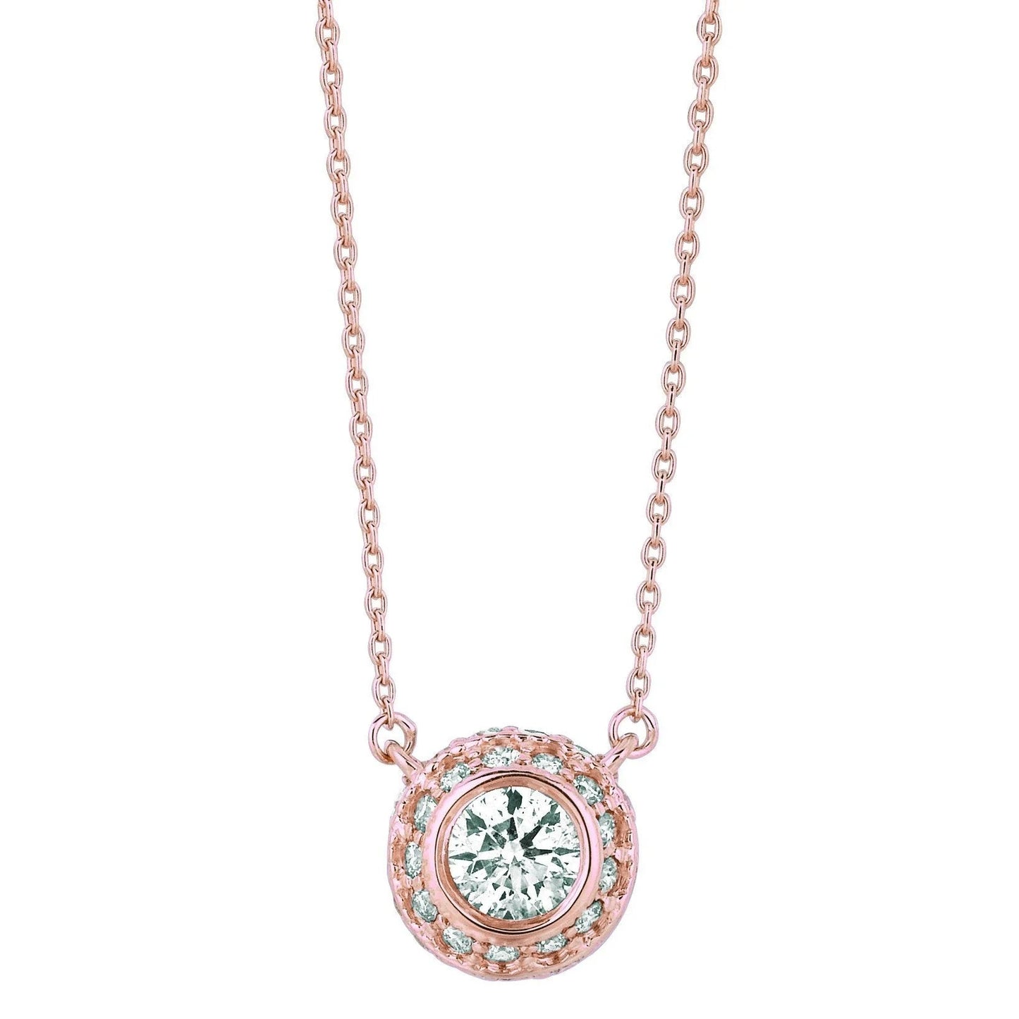 Echt Diamant-Roségold-Halsketten-Anhänger 1 Karat