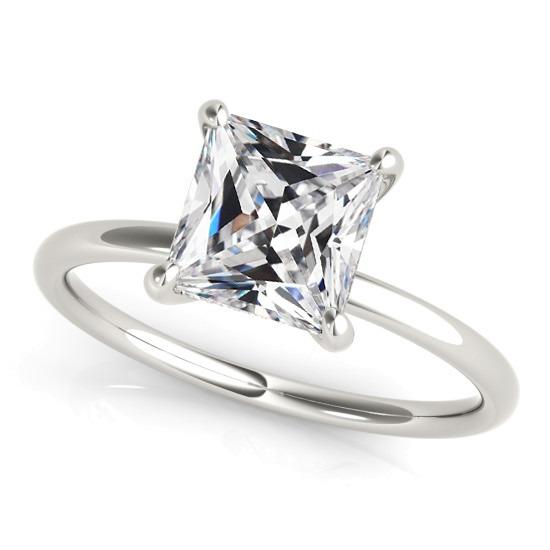 Echt Diamant Solitaire Ringkissen Old Mine Cut Weißgold 5 Karat